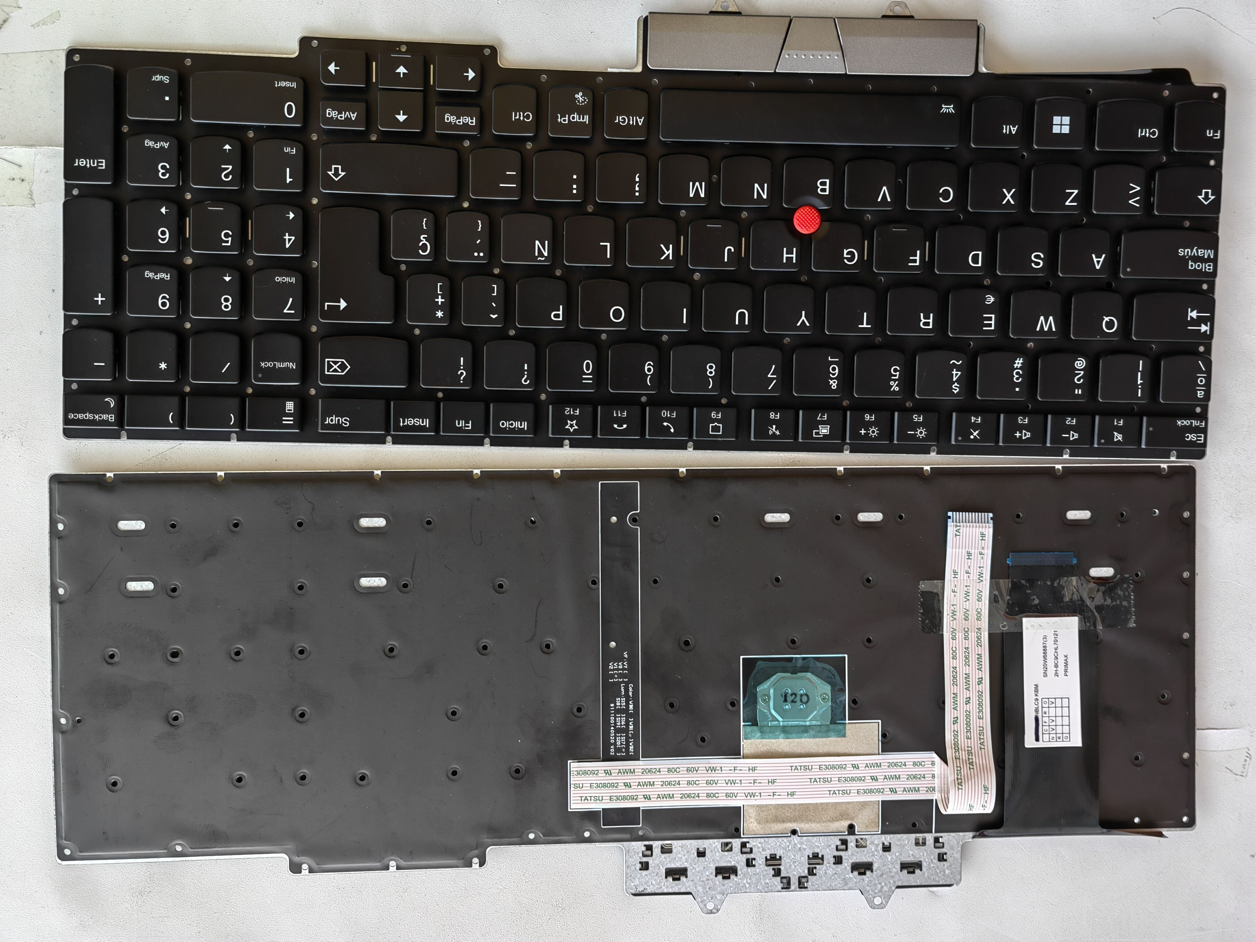 Picture of New Replacement Laptop Keyboard For IBM E15 second generation/E15 GEN2 silver left and right buttons BLACK With Point Backlit (OEM) US Layout